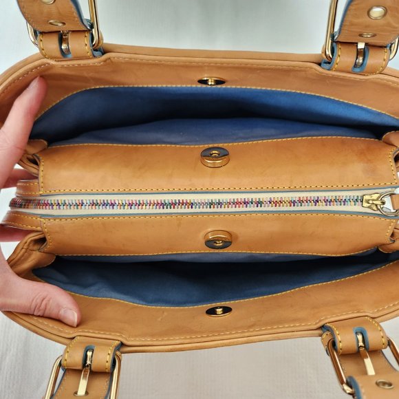 Dooney & Bourke Multi-Colored Leather-Trimmed Monogram Y2K Handle Bag w/Dust Bag - Picture 8 of 16